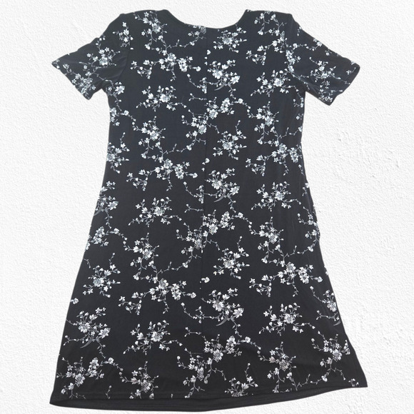 1990s Y2K Molly Malloy Black Floral Dress Size 8 Evening Cocktail Party Dress - Picture 10 of 10